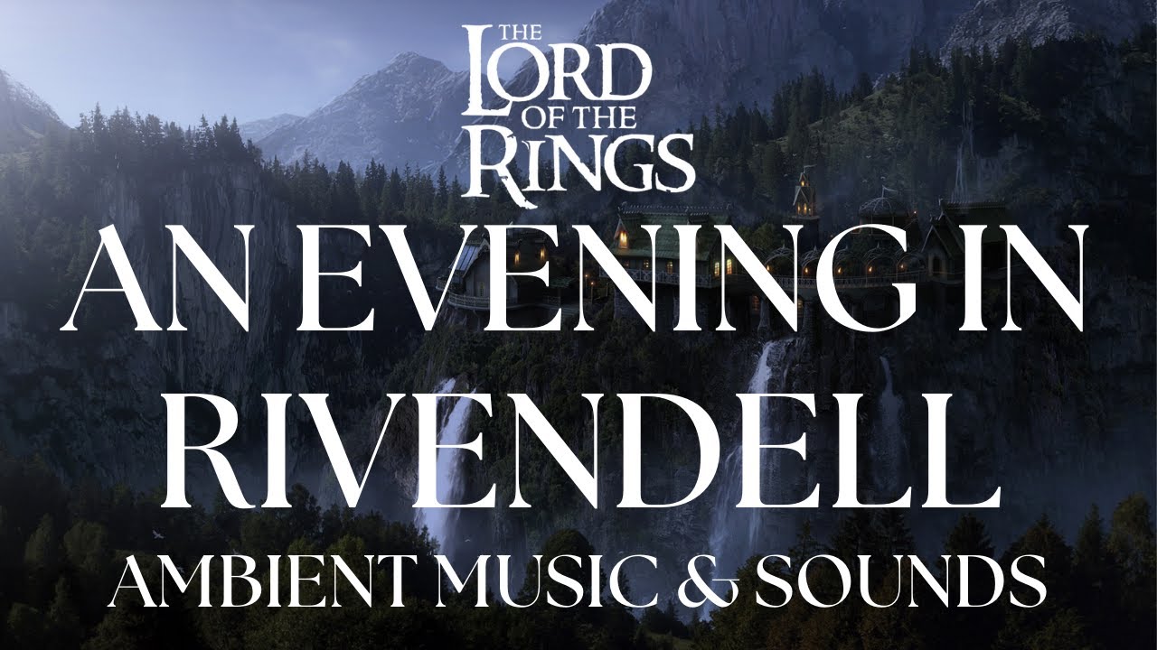 An Evening in Rivendell | Lord of the Rings Inspired Music | Ambient Music with Heavy Rain & Thunder