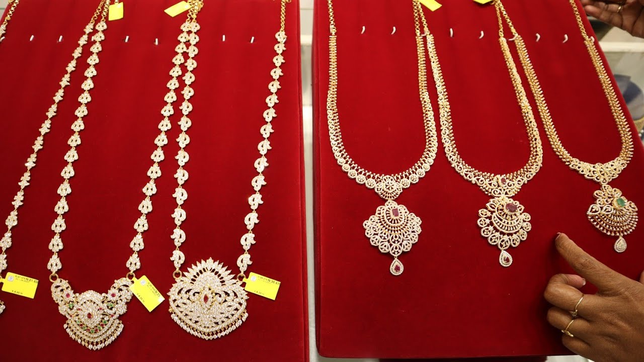 SARAVANA ELITE GOLD HARAM COLLECTIONS | 2 Sovereign Gold Haram Stone Traditional Fancy Light weight