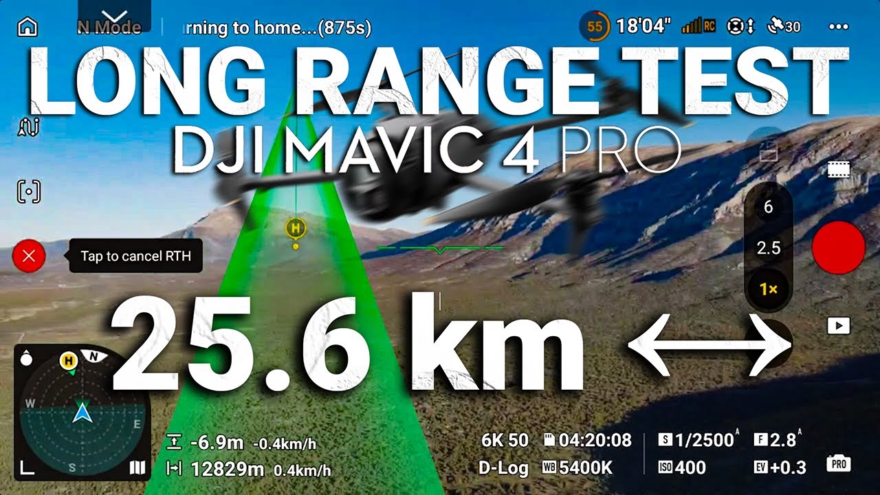 MAVIC 4 PRO - Range Test #2 - Sped Up 40x!! (CE, not FCC, 25.6 km ↔) - My New Record