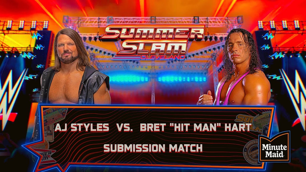 WWE 2K25 AJ Styles vs Bret Hart Submission Match No Commentary