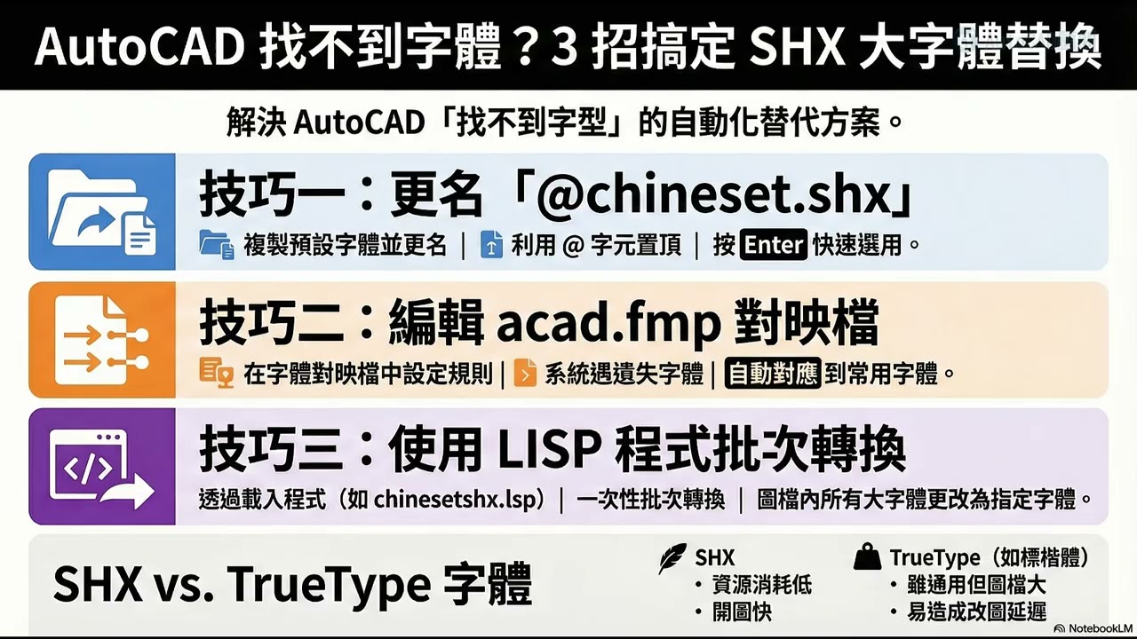 😱 根治AutoCAD圖檔中文問號 (有字幕)