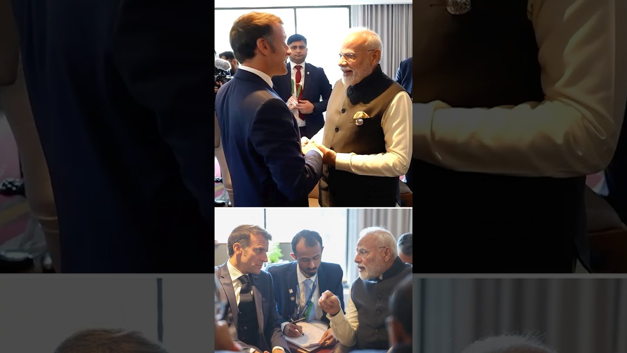PM Modi meets French President Emmanuel Macron in Kananaskis, Canada | #shorts