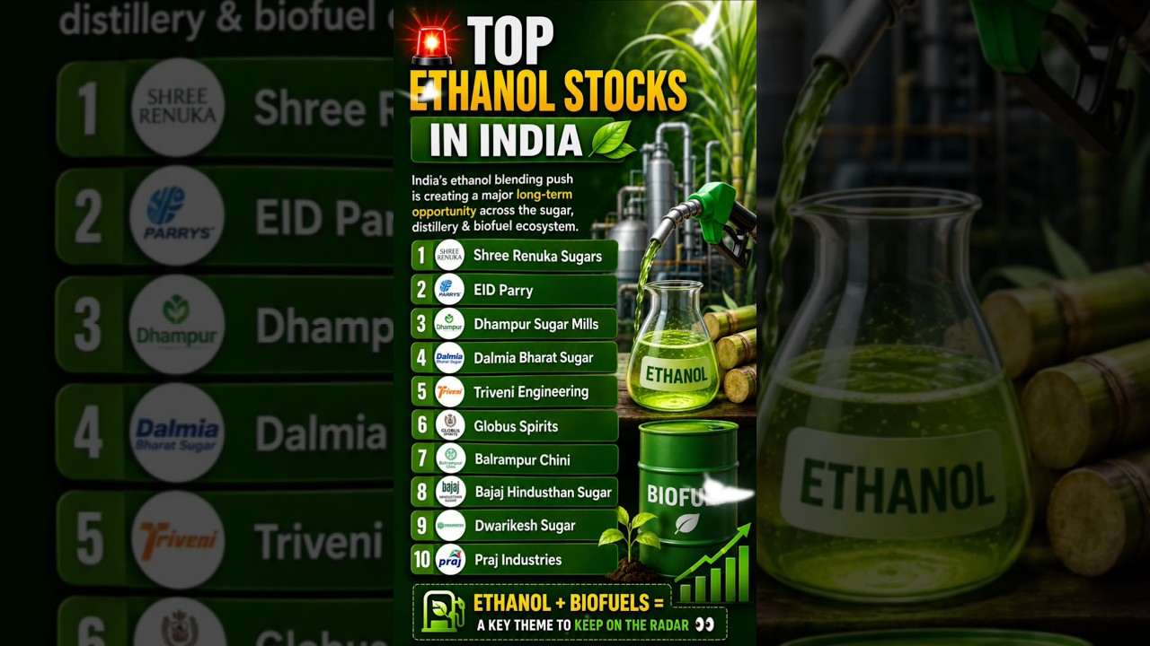 Top Ethanol Stocks In India 🌱📈 | Best Ethanol Stocks | Ethanol Sector Stocks #trading #sid44