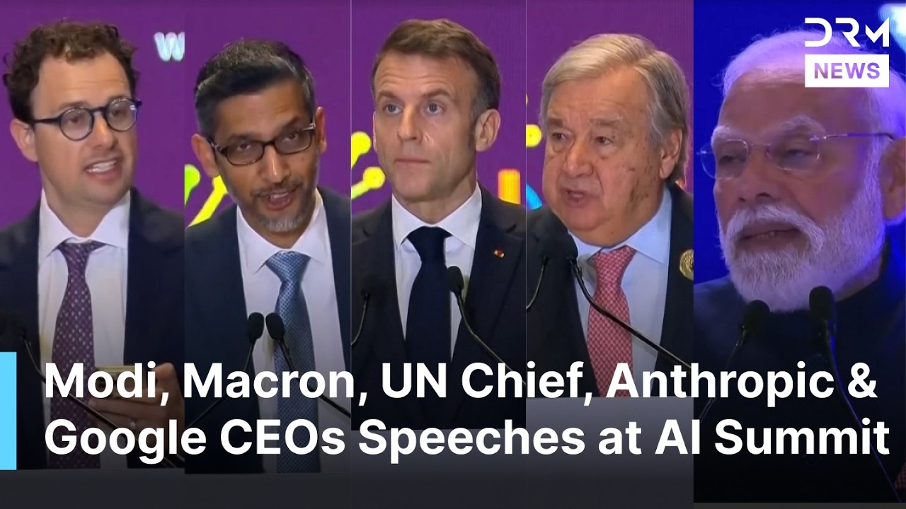 FULL SPEECHES: Modi, Macron, UN Chief, Anthropic and Google CEOs Deliver Remarks at AI Summit | AQ1B