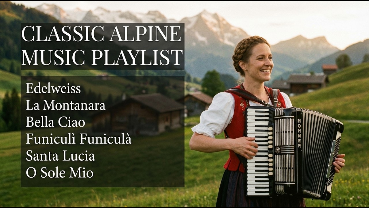 Самые известные швейцарские песни 🇨🇭 | Красивая музыка на аккордеоне и потрясающие виды Альп
