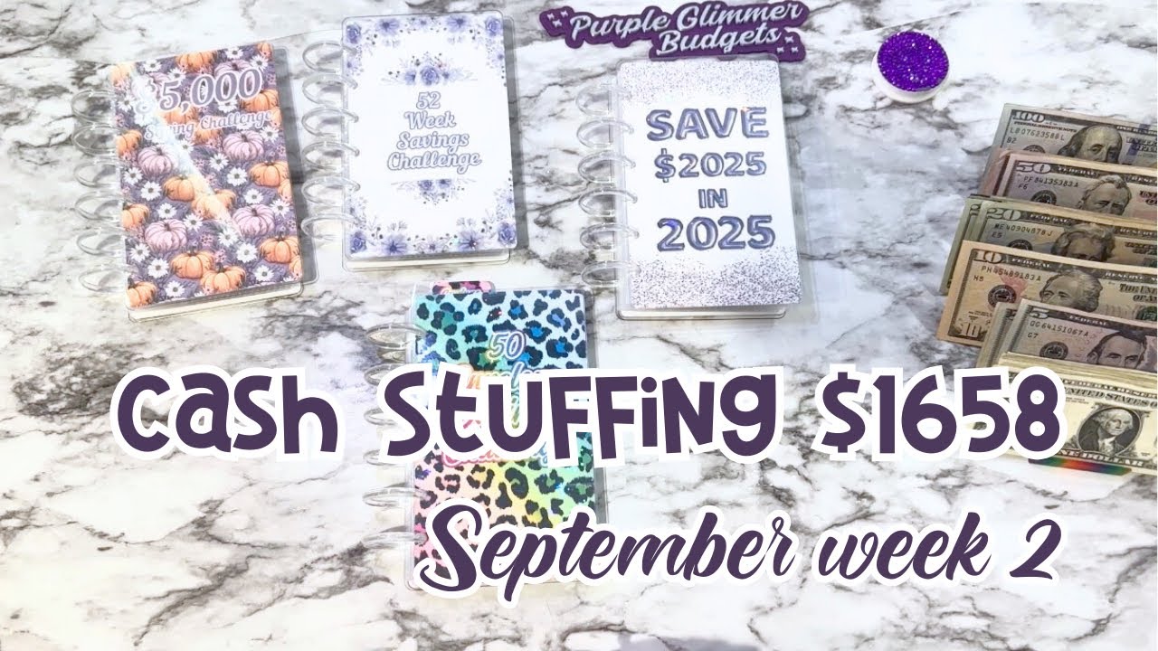 Weekly Cash Stuffing: Wallets & Savings Challenges! 💵✨ | Purple Glimmer Budgets