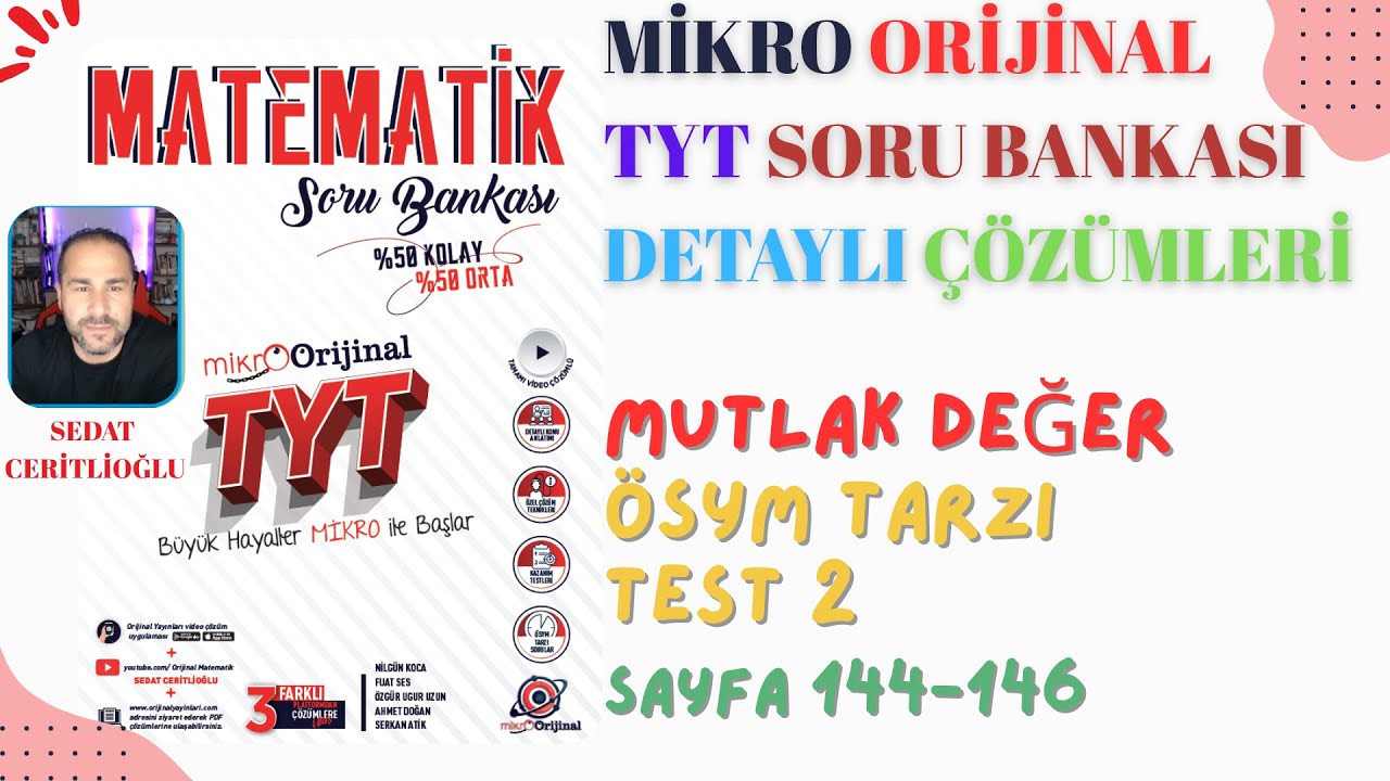 2026 MİKRO ORİJİNAL TYT SORU BANKASI ÇÖZÜMLERİ SYF144-146 #orijinalmatematik #mikroorijinal #yks2026