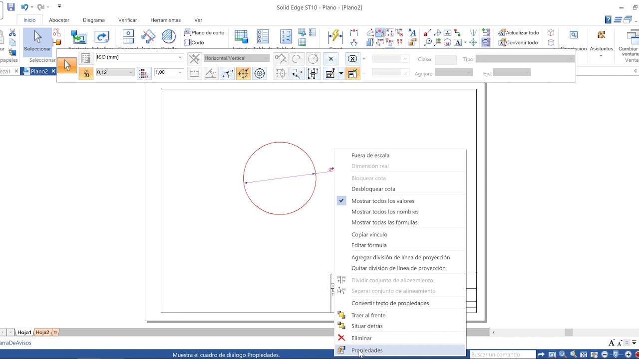 Quitar símbolo de diámetro en Solid Edge st10