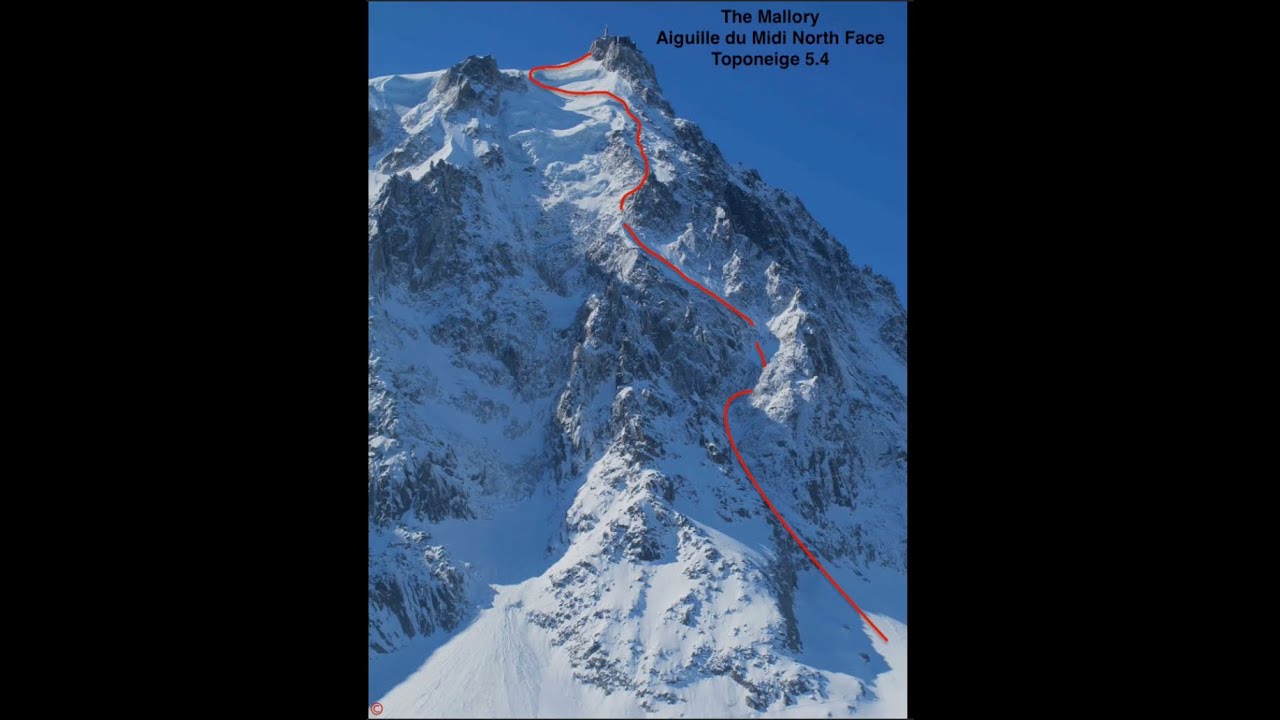 Skiing the Mallory Route, Aiguille du Midi North Face, Chamonix