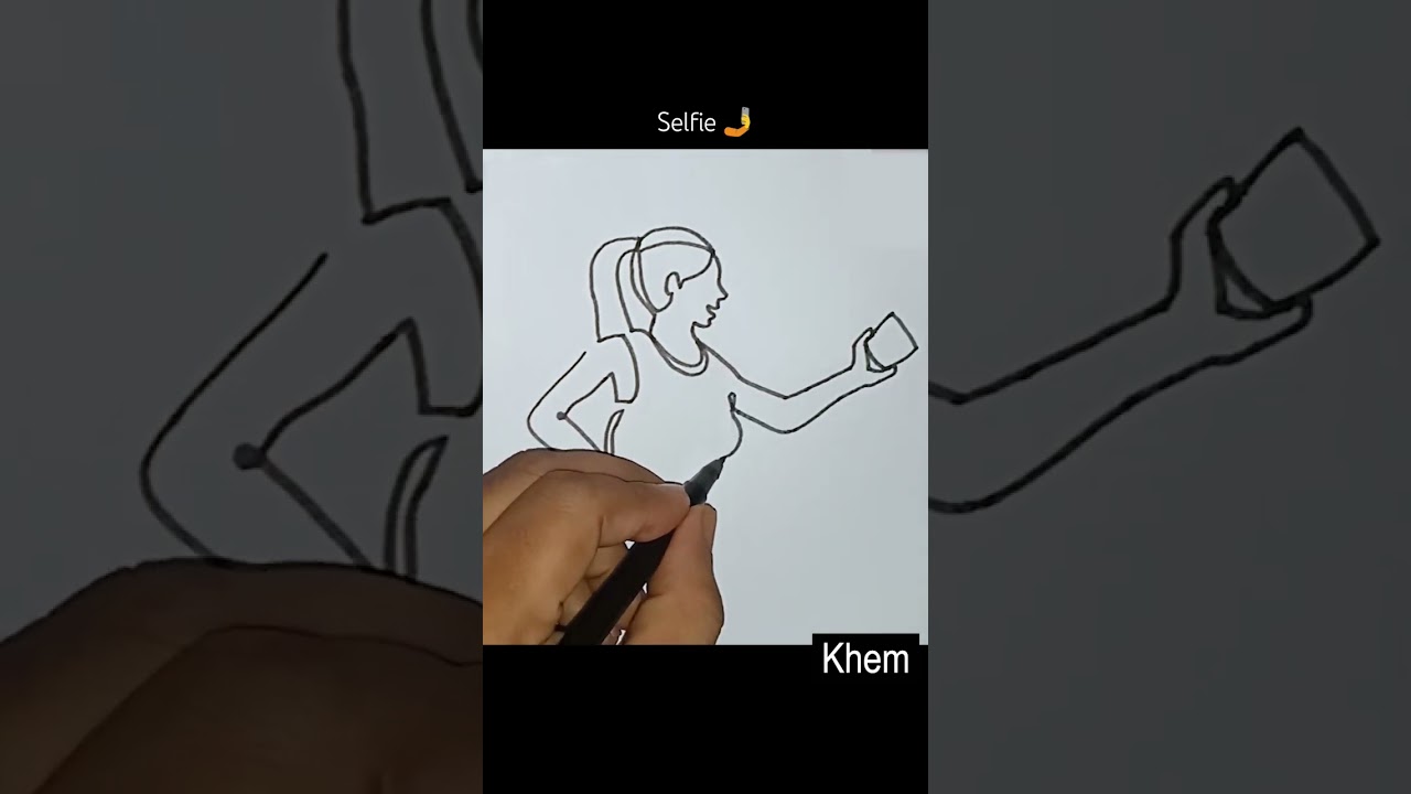 Selfie  single line drawing #drawing #art