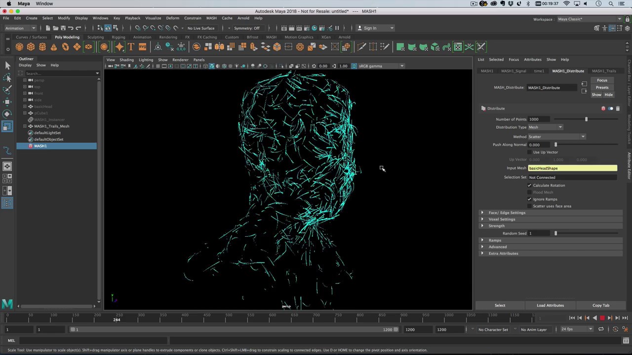 Maya 2018 - Curl Noise Hologram