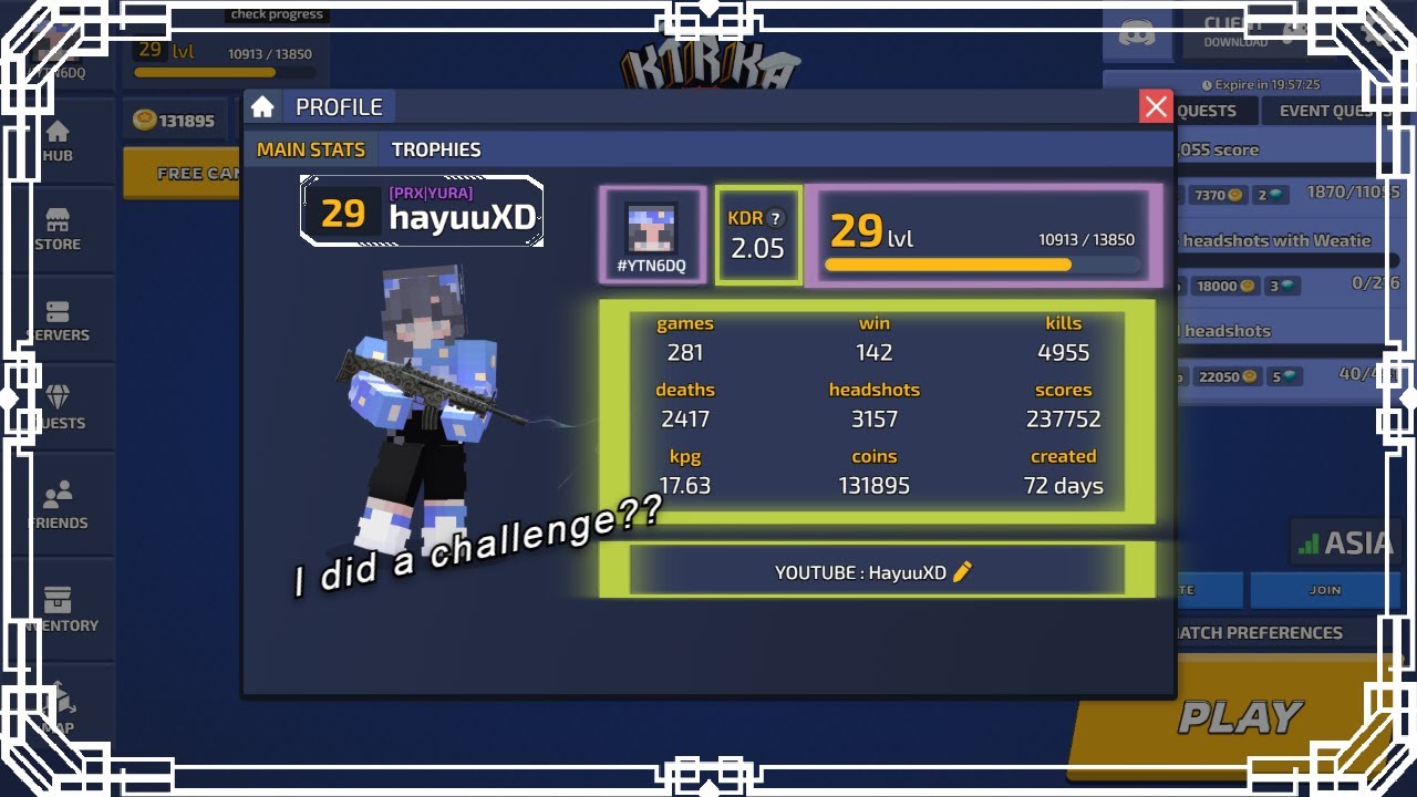 I started a challenge and i will complete it | 100lvl challenge [Kirka.io]