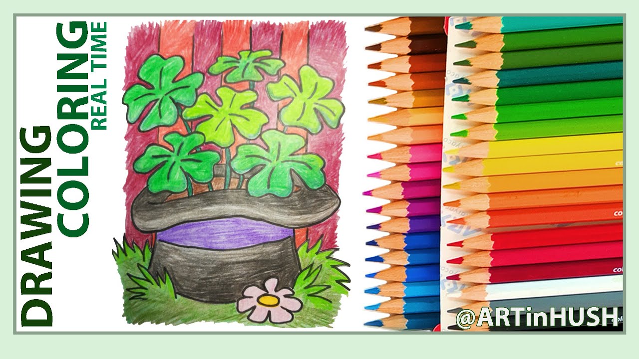 How to Draw St. Patrick's Day Shamrocks - Easy Art for Kids 🍀 🎩