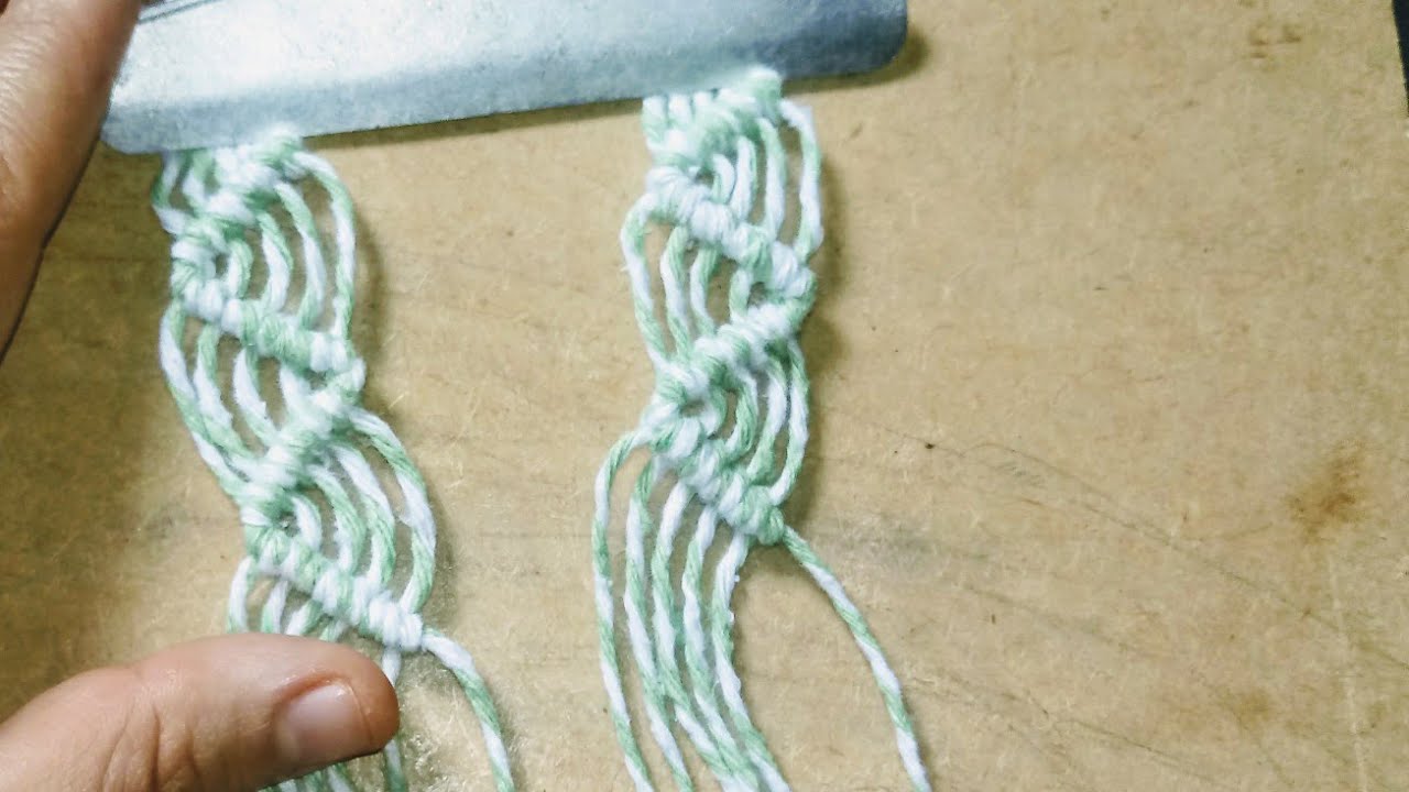 Nós básicos de macrame:Nó  serpentina tutorial