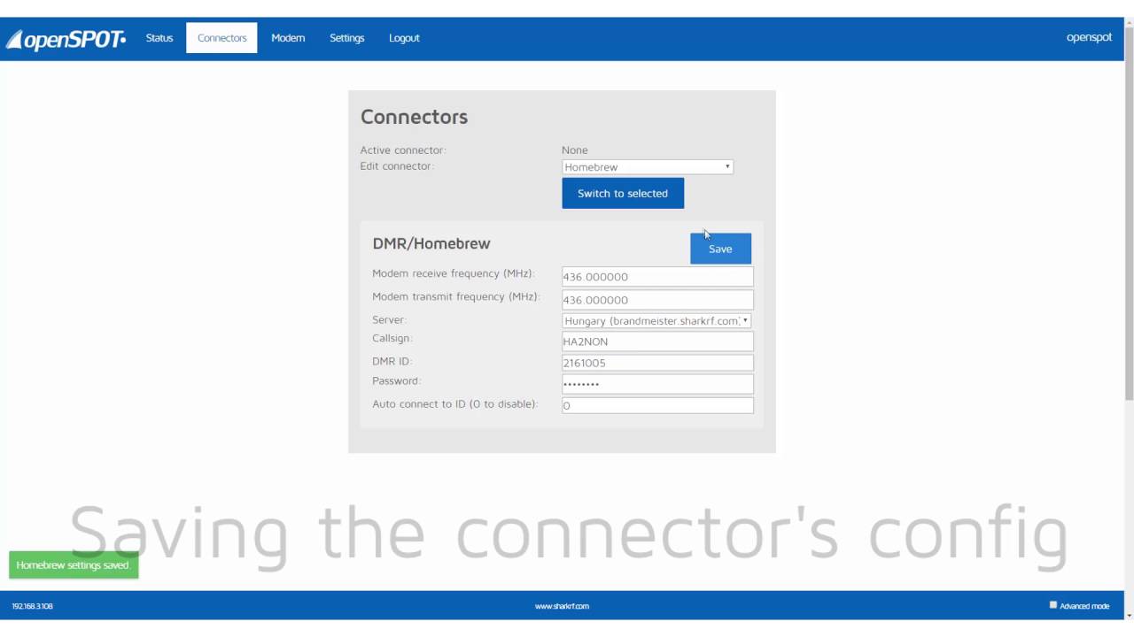 openSPOT: How to connect to BrandMeister