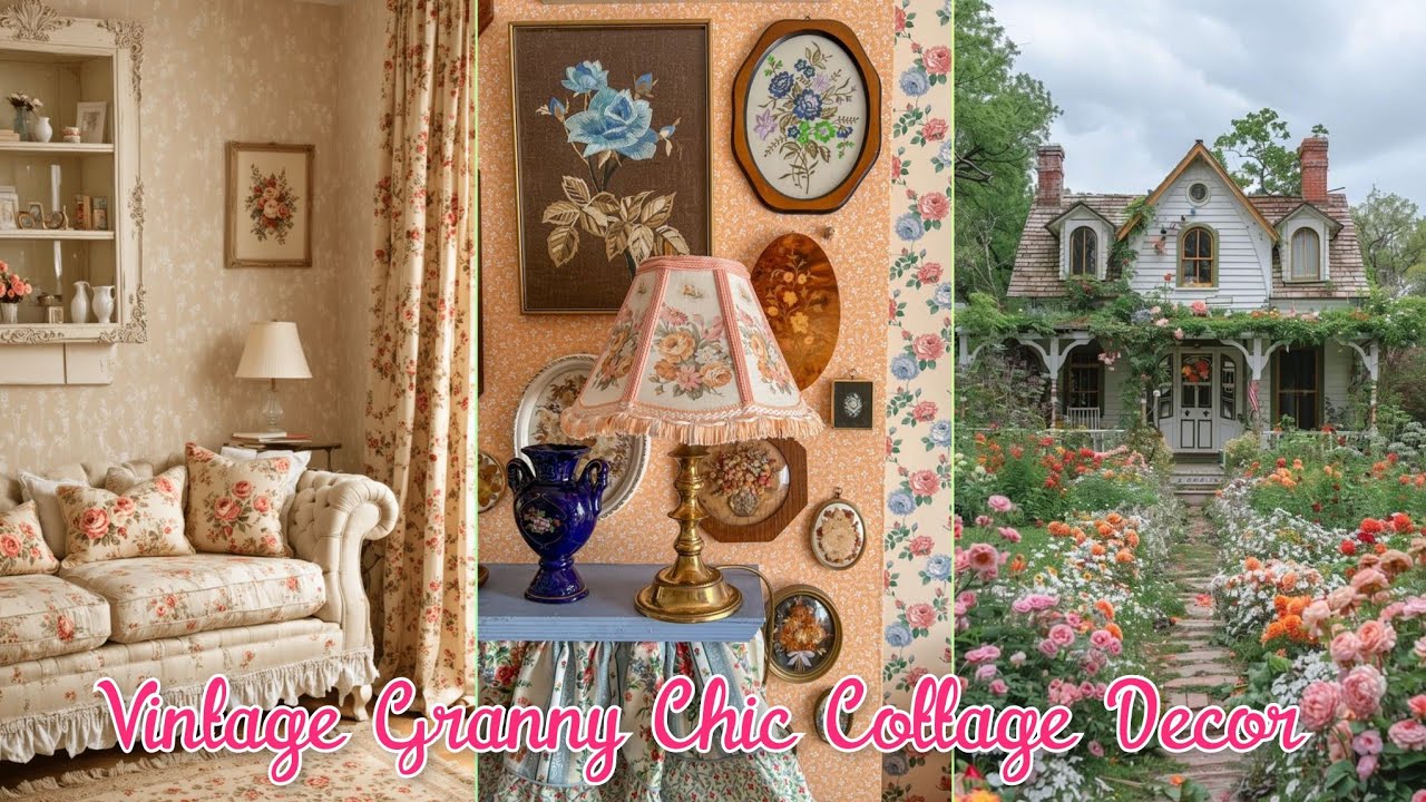 Vintage Granny Chic Cottage Decor Ideas for Small Spaces #grannychic #vintage