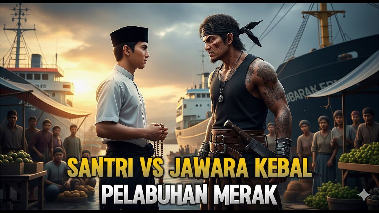 SANTRI SEDERHANA YANG DIREMEHKAN BISA MENGALAHKAN JAWARA KEBAL PELABUHAN MERAK DENGAN KEKUATAN DOA!