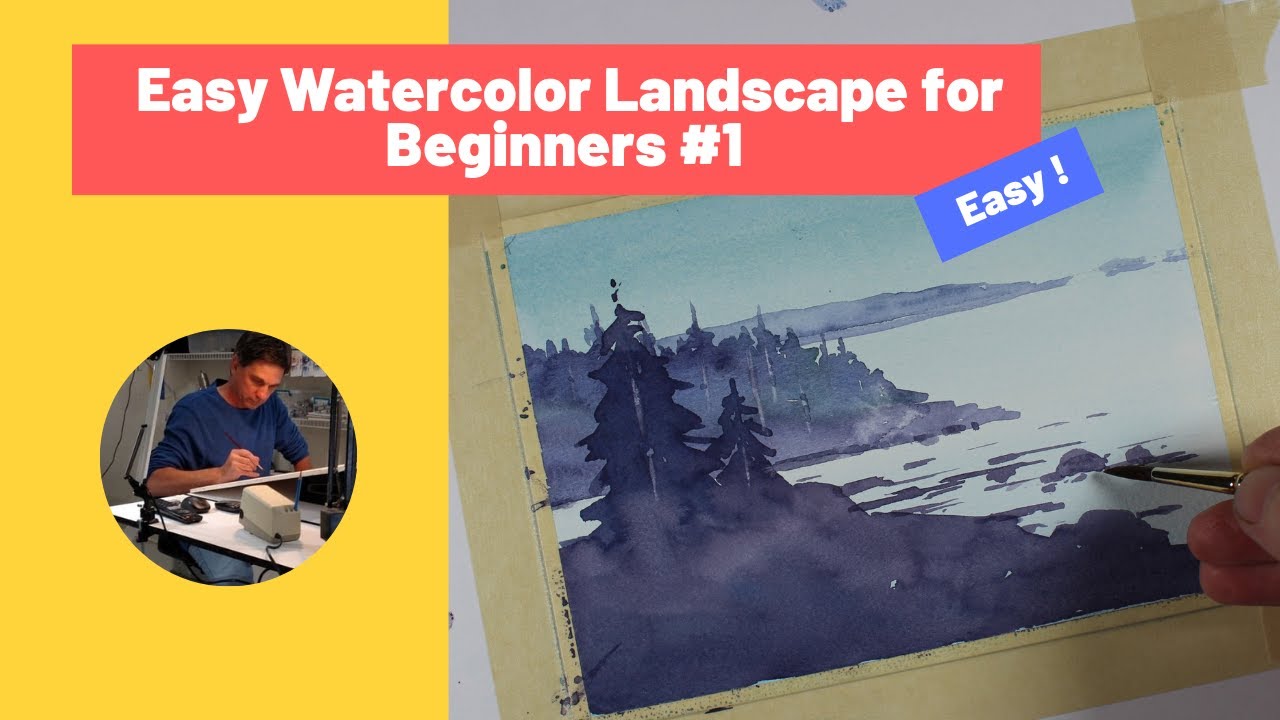 Easy Watercolor Landscape for Beginners #1