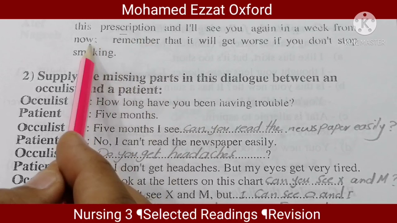 مراجعة هامة للقواعد والمحادثات ¶الصف الأول&الثاني¶الثالث تمريض ¶Selected Readings.