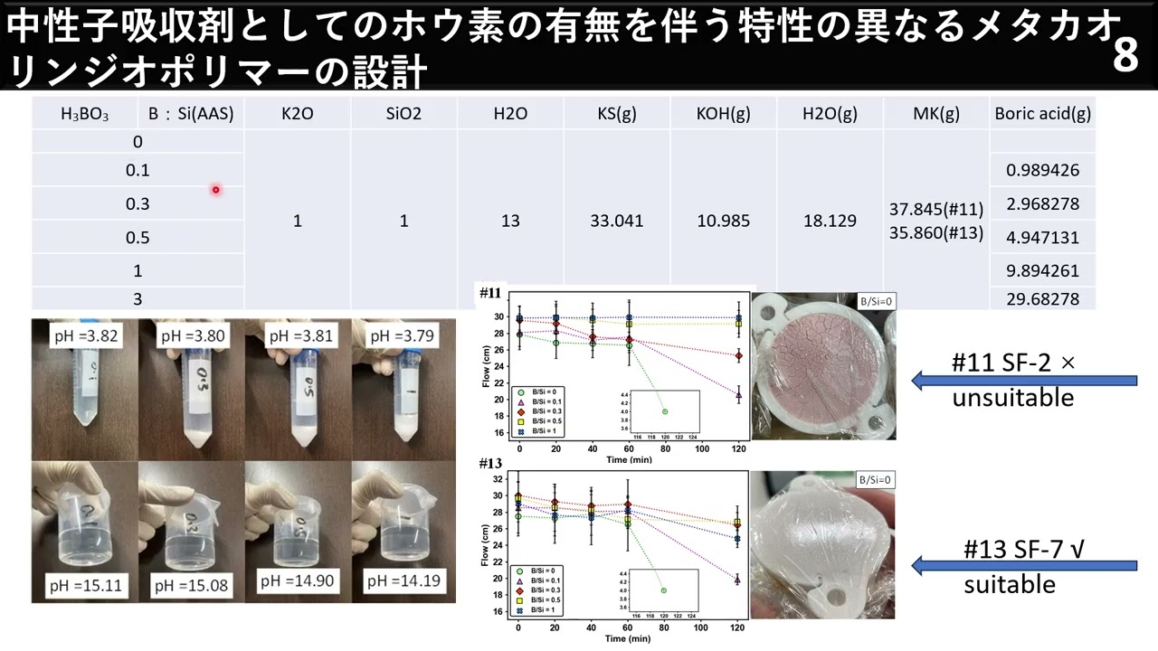 R7　燃料デブリ除去に向けた様々な特性をもつメタカオリンベースのジオポリマーの設計と特性評価（北海道大学・Yogarajah Elakneswaran代表）
