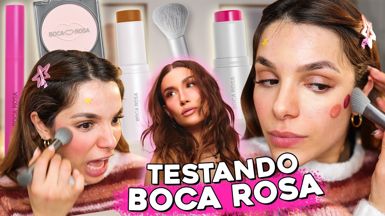 TESTEI o NOVO BLUSH e PINCEL BOCA ROSA