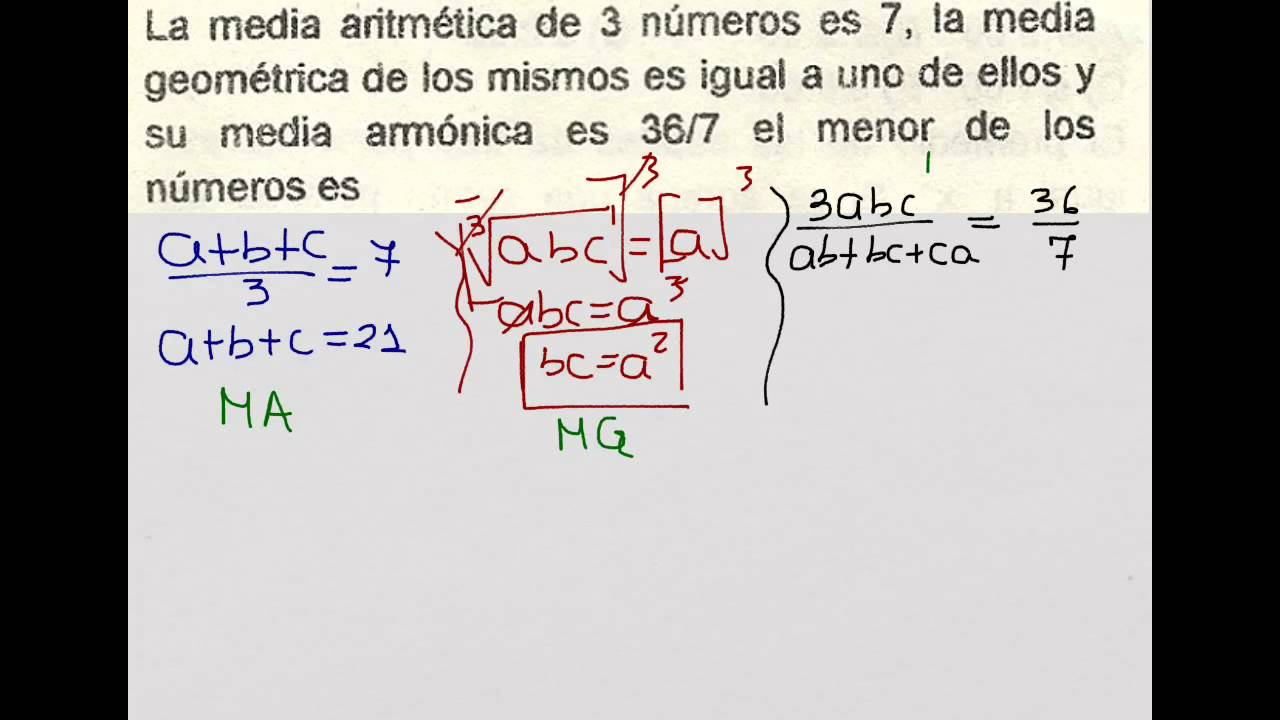 Media Aritmética, Media Geométrica, Media Armónica