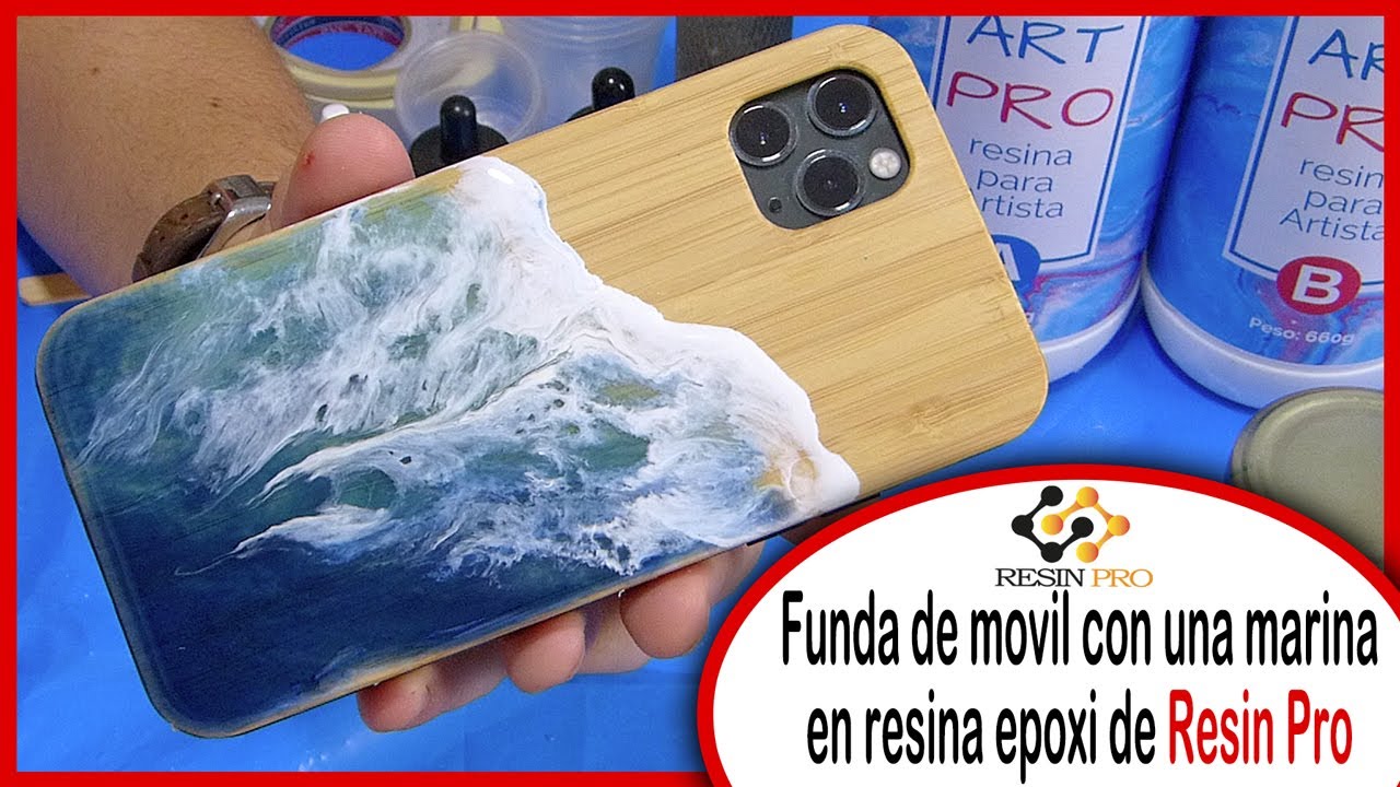 Funda de móvil con una marina en resina epoxi de Resin Pro