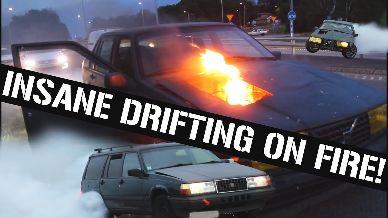 STREET DRIFTING AND BURNOUTS (VOLVO 940)