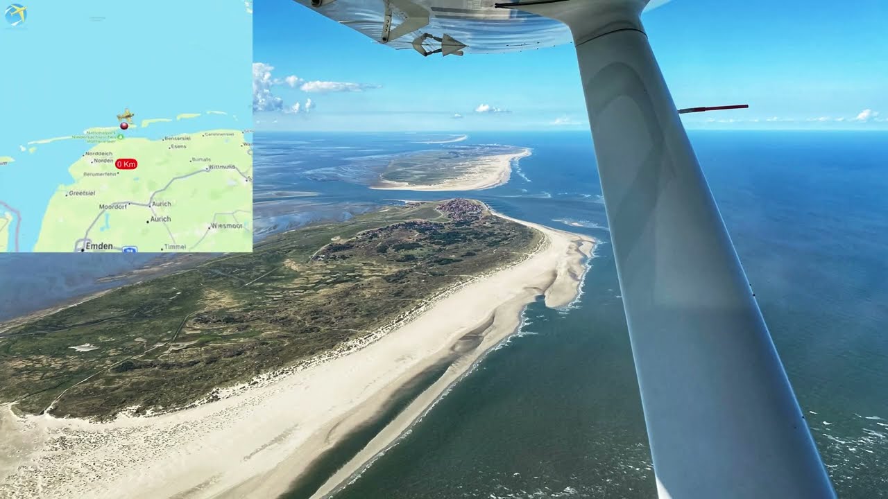 Nach Baltrum mit dem Flugzeug 4K