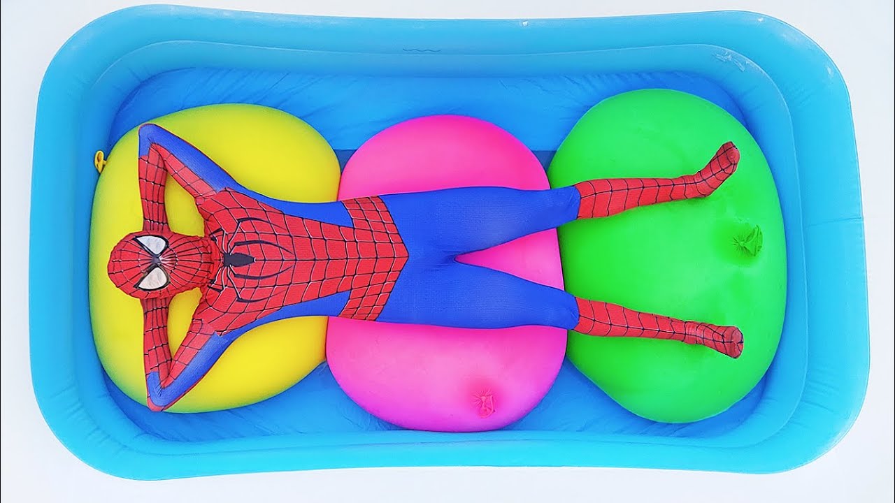 Spider Man Popping Giant Water Balloons! #3