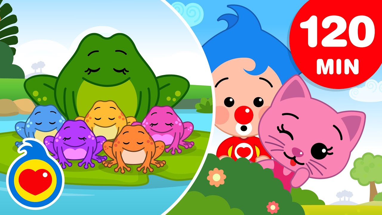 5 Little Speckled Frogs 🐸 ANIMAL Song MIX ♫ Plim Plim - The Kindness Hero (120+ Min)