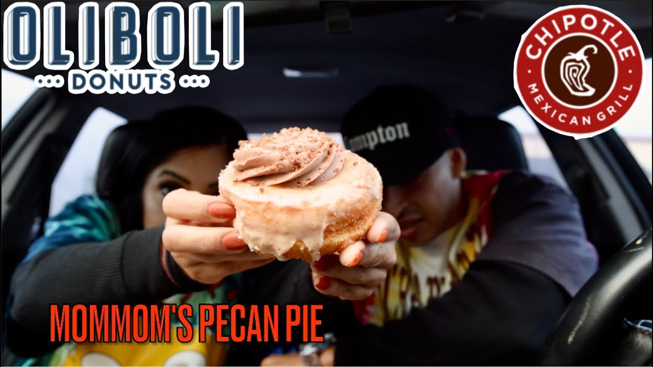 Epic Cheat Day | Oliboli Donuts in Car MUKBANG & EATING Chipotle Double Chicken Burrito & Bowl