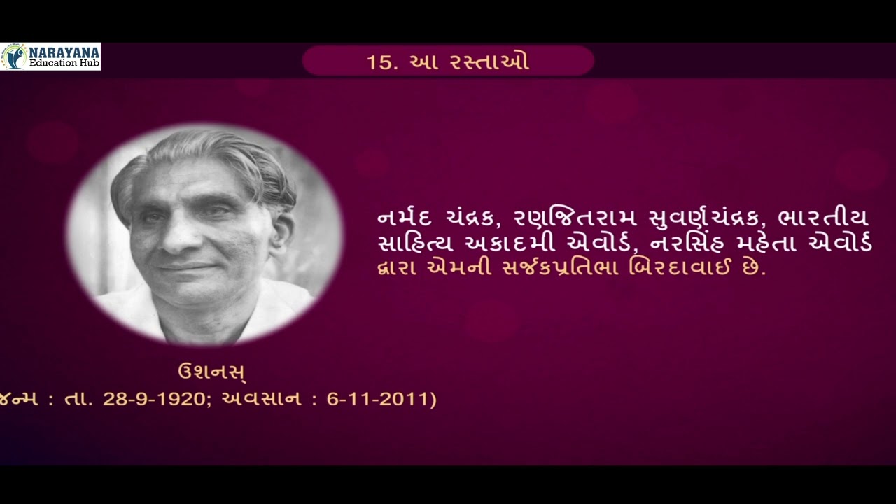 CLASS 12 GUJARATI Chapter 15 AA RASTAO | આ રસ્તાઓ | English medium | Animated video | One Shot