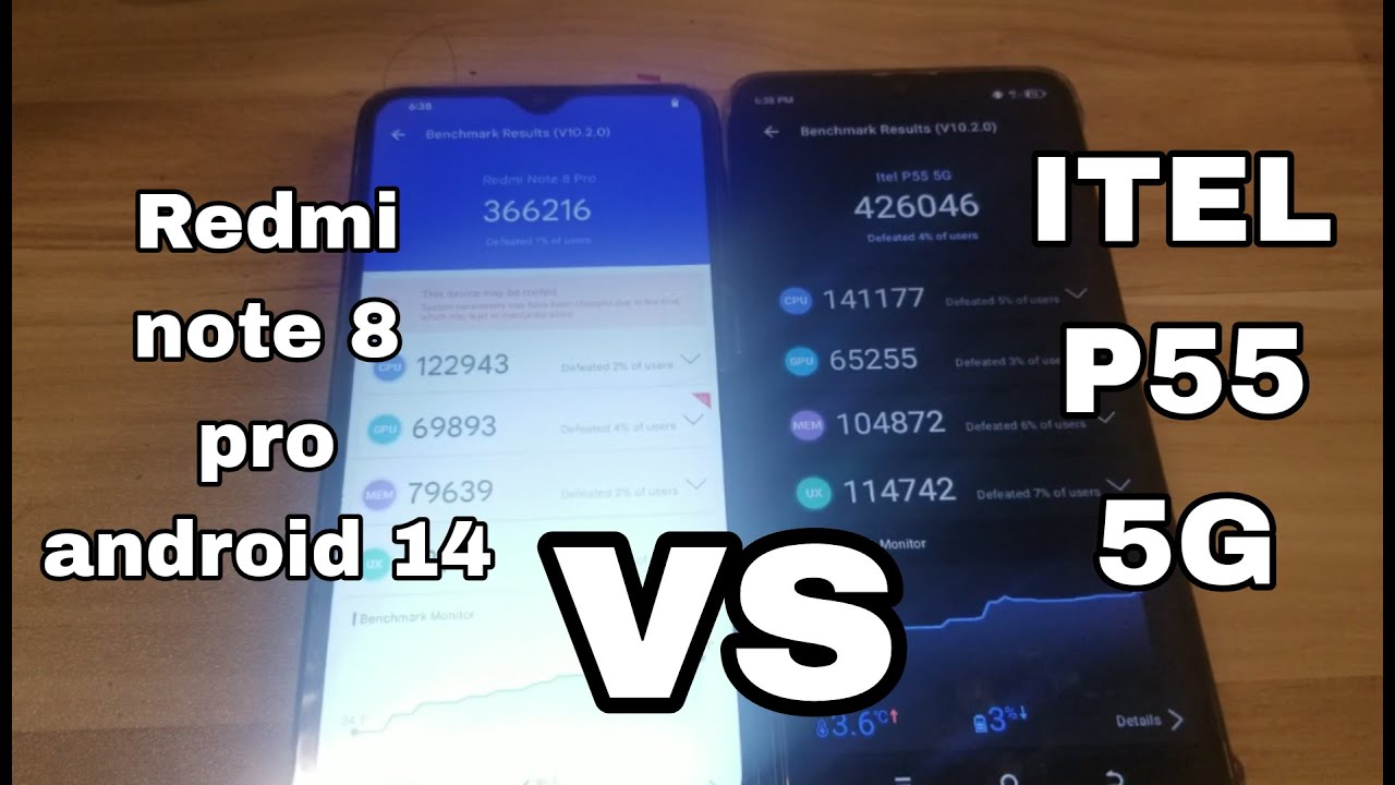 Redmi note 8 pro vs ITEL P55 5G (Recycle) Antutu Test!
