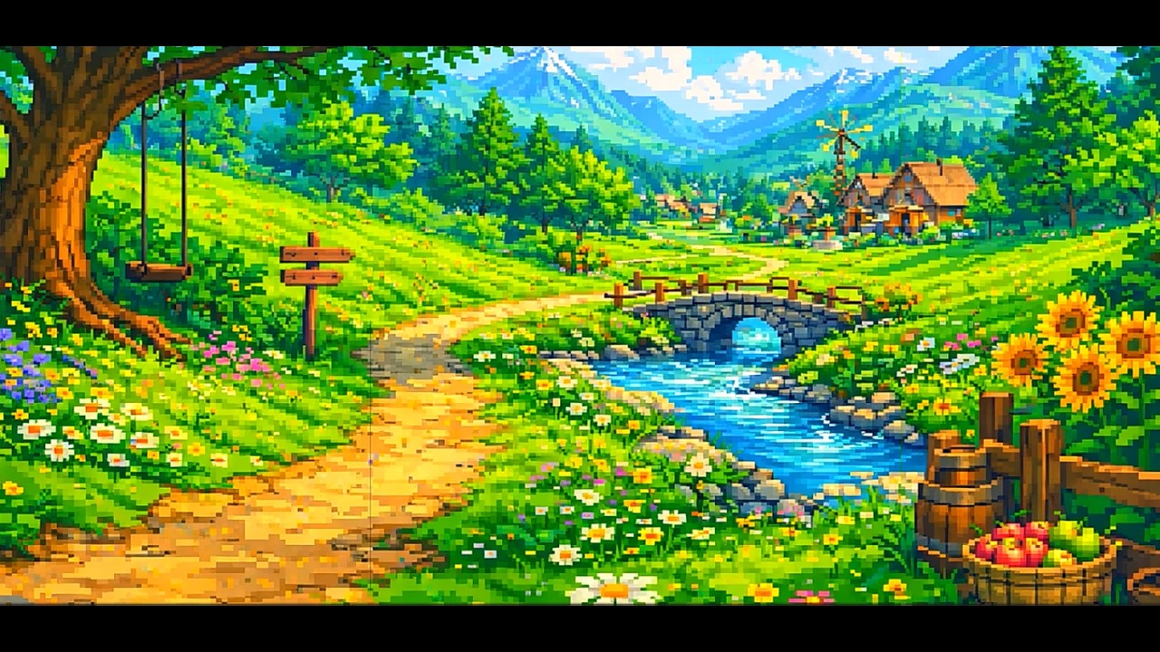 Peaceful Meadow - Relaxing video game music.