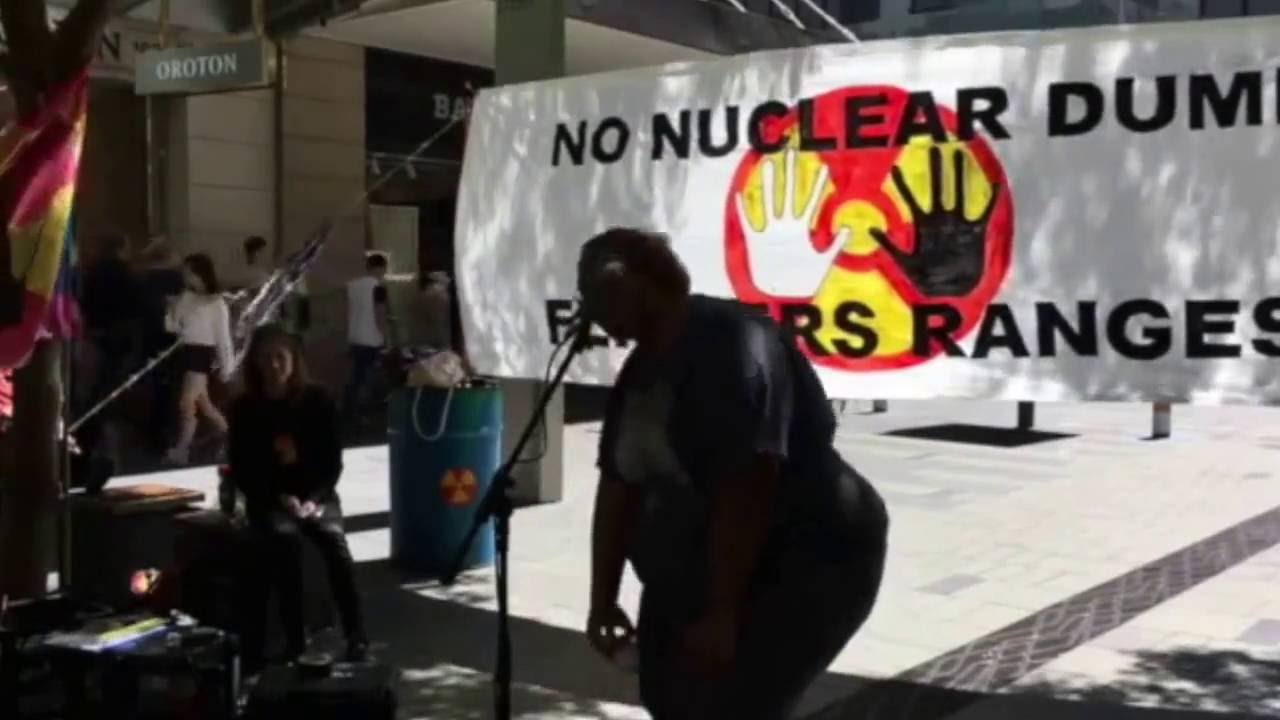 Adnyamathanha woman Juanella McKenzie at Sydney 'Don't Nuclear Waste Australia' event