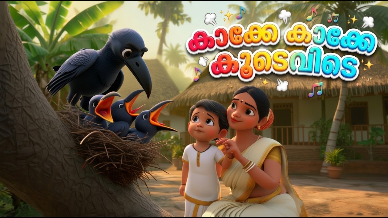 കാക്കേ, കാക്കേ, കൂടെവിടെ | Kake Kake Koodu Video Song | Malayalam Rhymes for Kids