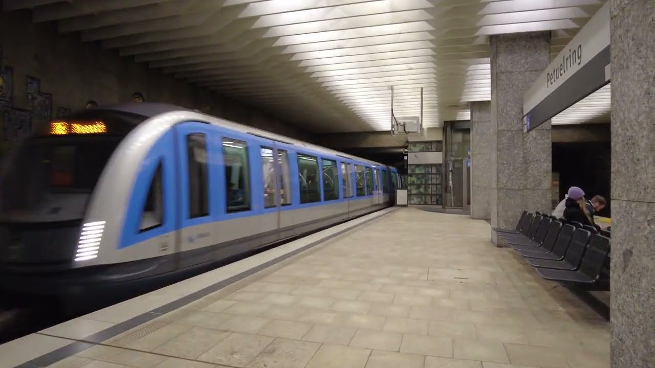 S-Bahn pulls in at Petuelring station in Munich [4K HDR]