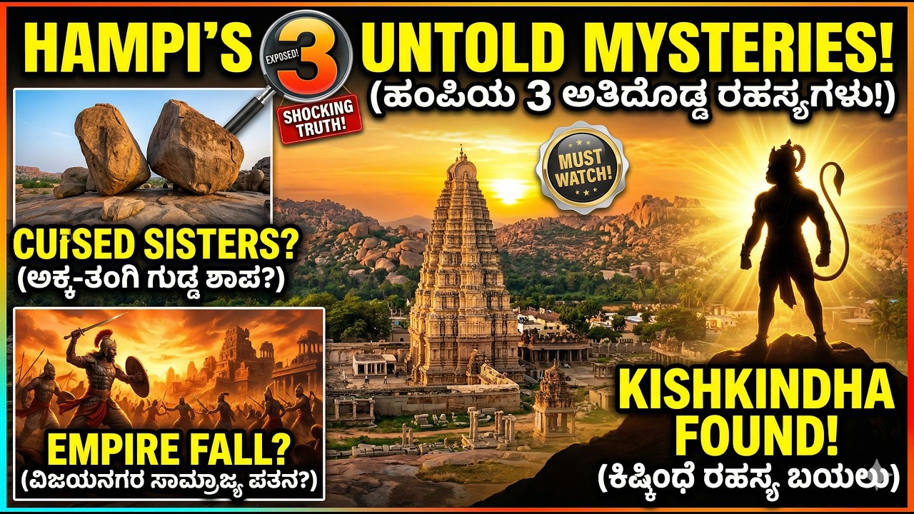 ಹಂಪಿಯ 3 ಆಘಾತಕಾರಿ ರಹಸ್ಯಗಳು! ದಂತಕಥೆ vs ವಿಜ್ಞಾನ | Hampi's 3 Untold Mysteries Exposed!