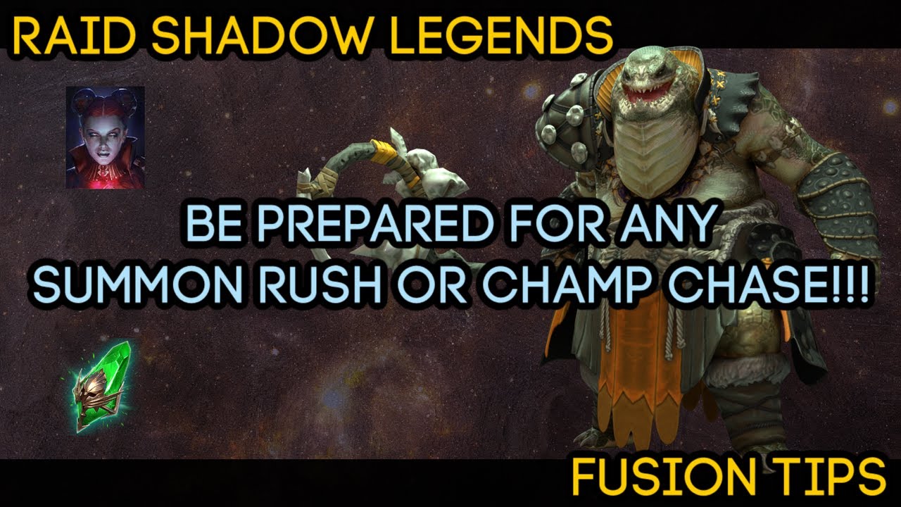 HOW TO BE PREPARED FOR ANY SUMMON RUSH or CHAMP CHASE - FUSION TIPS | RAID Shadow Legends