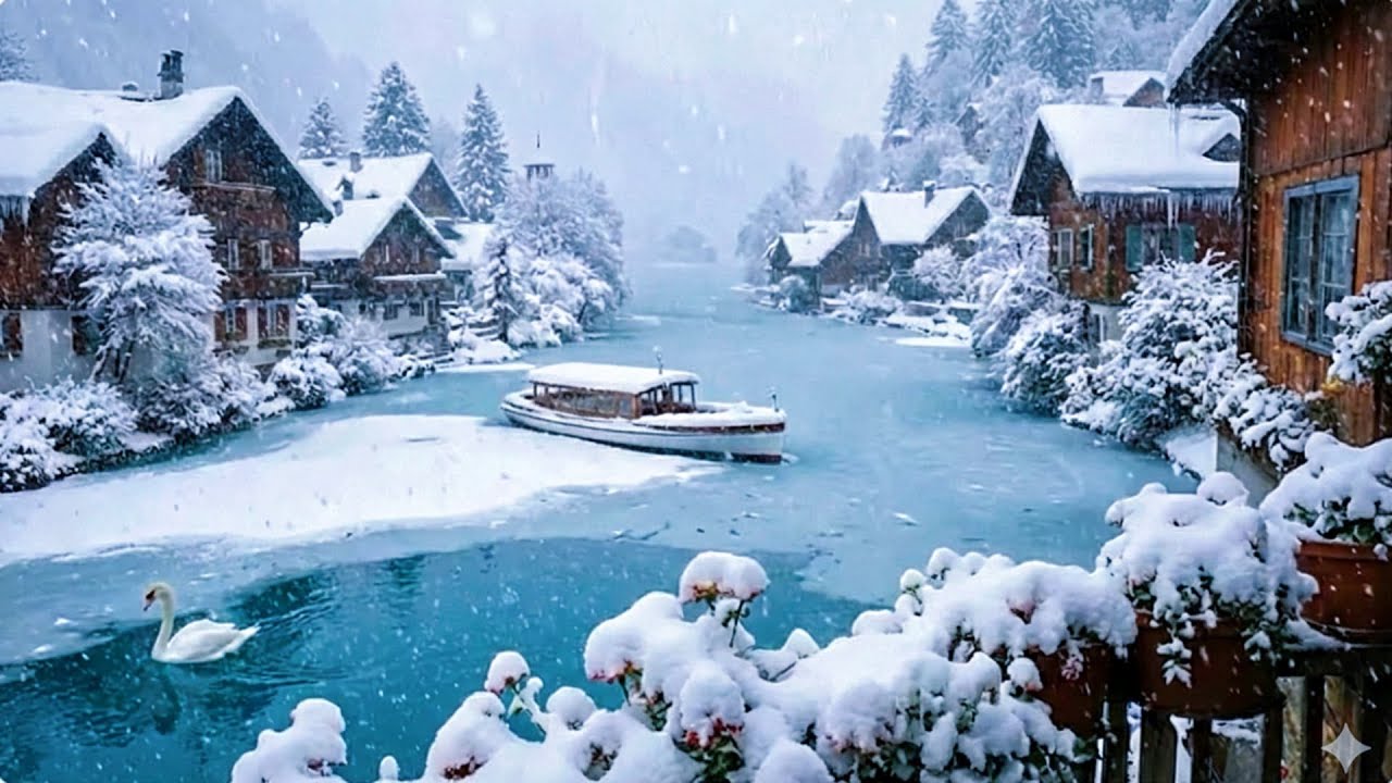 ❄️ Heavy Snowfall in Interlaken, Switzerland ❄️🇨🇭 A Beautiful Swiss Town in Winter ❄️