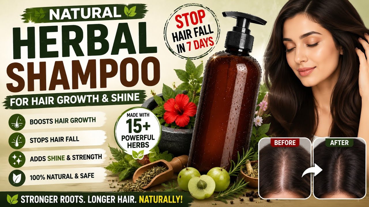 Natural Herbal Shampoo for Hair Growth | Hair Fall Stop in 7 Days | @skinherbLab Diy shampoo recipe