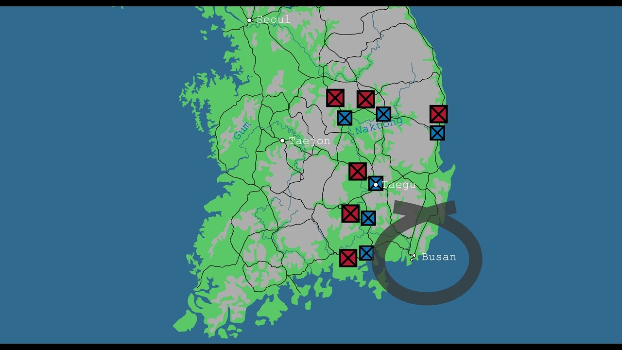 Fortifying the Busan Perimeter (Animated Map) - Korean War 1950 (Part 3)