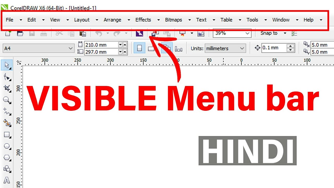 How to Show Menu Bar Navigation in CorelDraw - Visible Menu Bar Navigation in Hindi @KKLearningHub