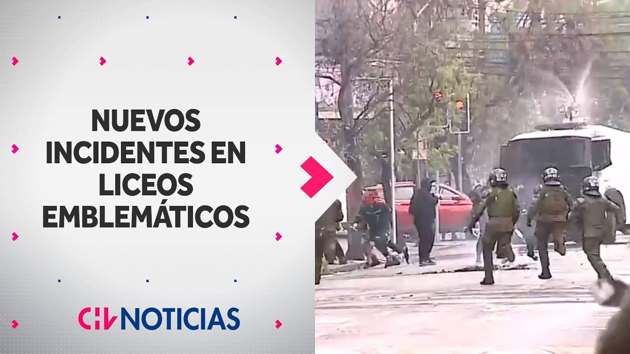 Encapuchados protagonizan NUEVAS INCIDENTES en las afueras del INBA y de Liceo Barros Borgoño
