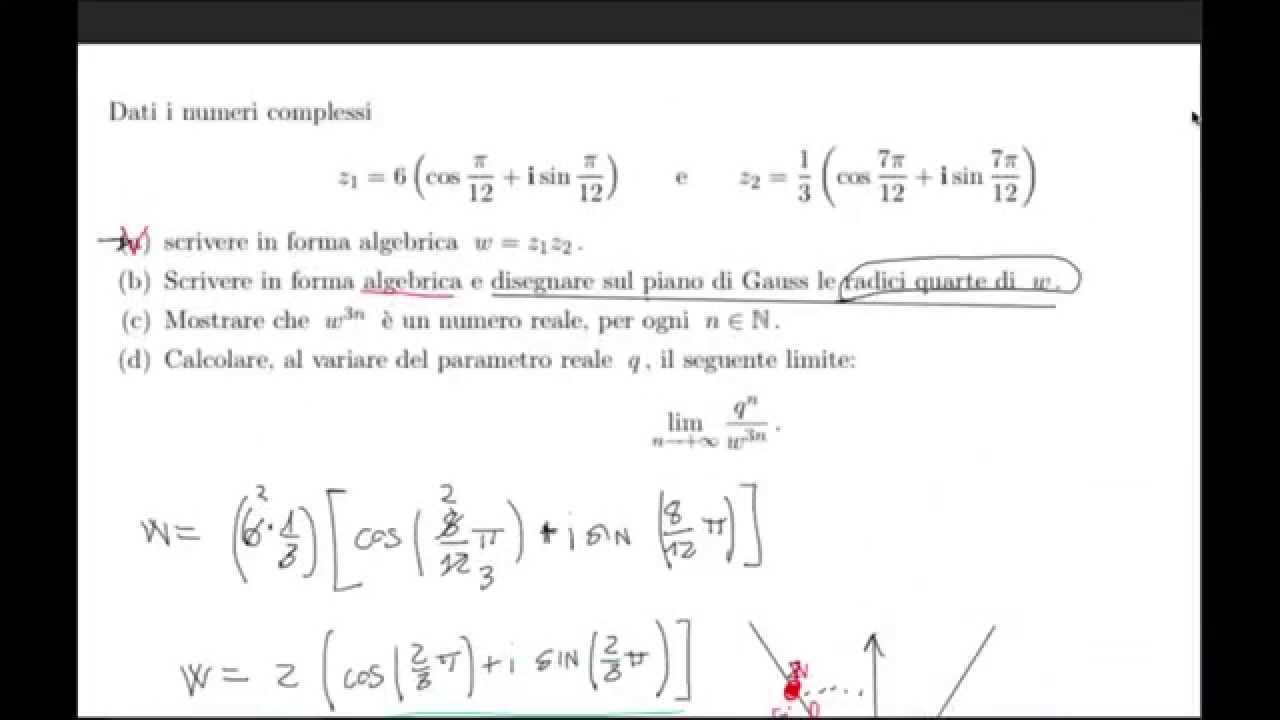 Analisi1 - LEZ3 - Numeri Complessi - Temi di Esame