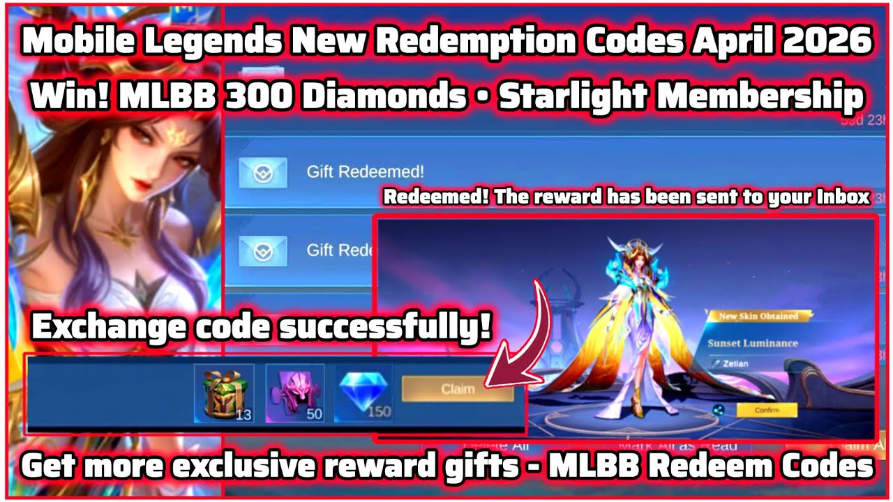 Выиграйте 300 алмазов MLBB в Mobile Legends с помощью промокодов 2 апреля 2026 года. Событие MLBB...