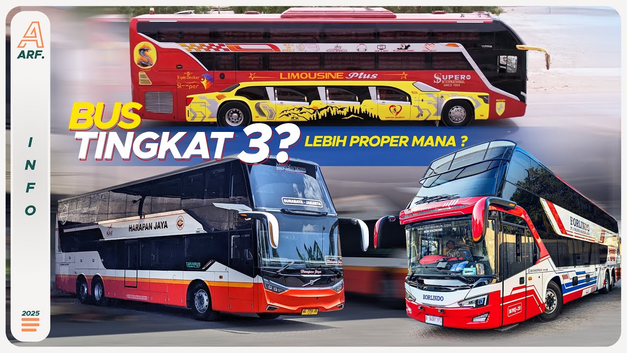 UNIK !! Bus Triple Decker di Indonesia VS di Negara Luar 😱 Lebih Proper Mana ?
