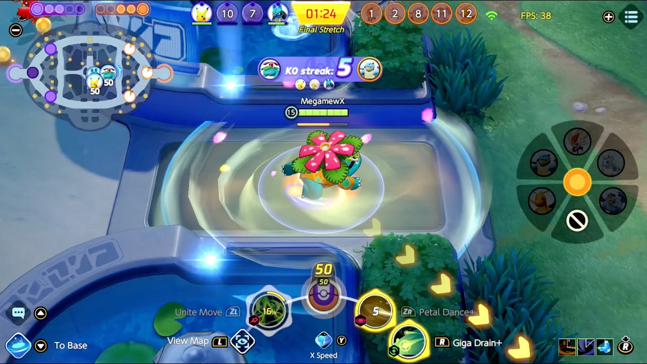 Pokemon Unite! Venusaur 5 KO streak beast mode!