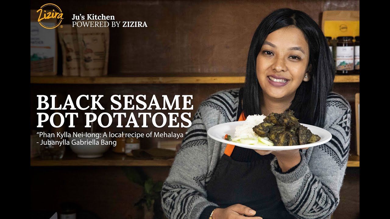 Black Sesame Pot Potatoes | Local Khasi Dish | Meghalaya Local Recipe December 2020